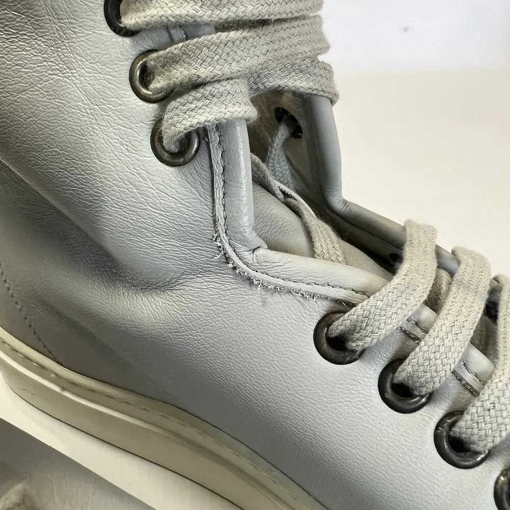 Common Projects Tournament High Top Sneakers EU42 Grey Leather Shoes ITALY